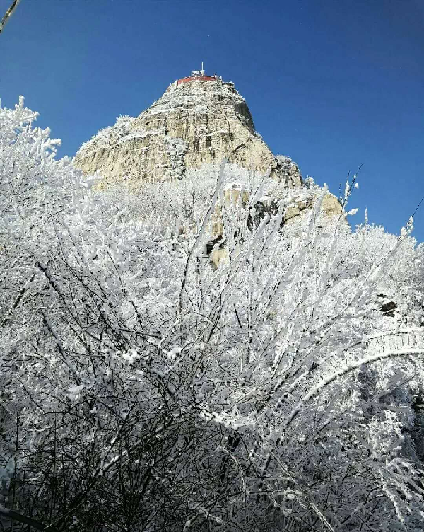 Visitors flock to Wuduo Mountain for frosty views